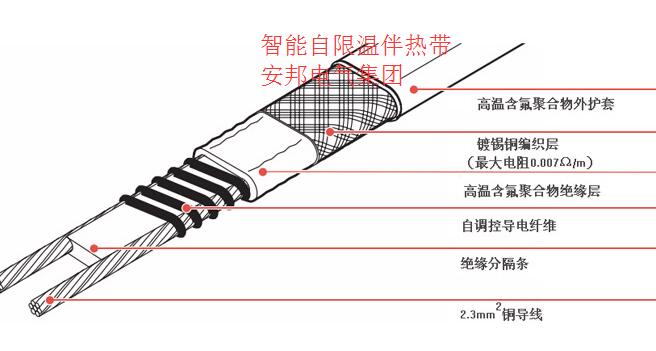 智能自限溫電伴熱帶結構